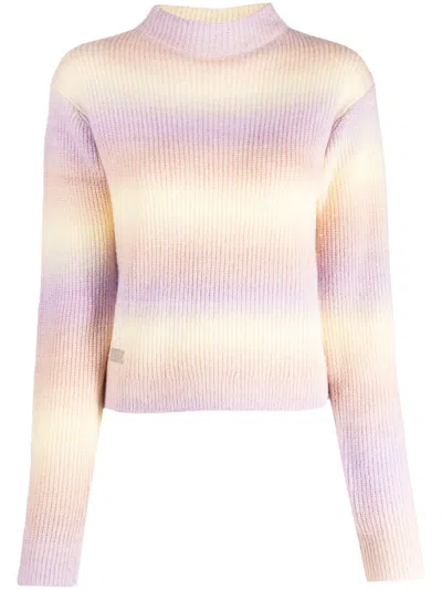 Izzue Logo-patch Ombré-effect Jumper In Yellow