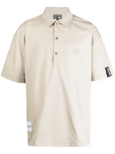 Izzue Logo-patch Short-sleeved Shirt In Brown
