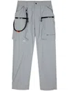 Izzue Logo-patch Straight-leg Trousers In Grey
