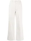 Izzue Logo-patch Twill Straight-leg Trousers In White