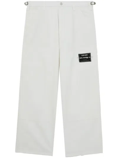 Izzue Logo-patch Wide-leg Trousers In 白色