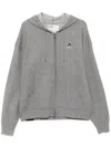 Izzue Logo Patched Hooded Jacket In Grey