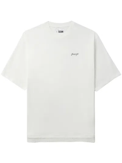 Izzue Logo-plaque Cotton T-shirt In White