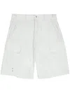 Izzue Logo-plaque Eyelet-detail Cargo Shorts In Grey