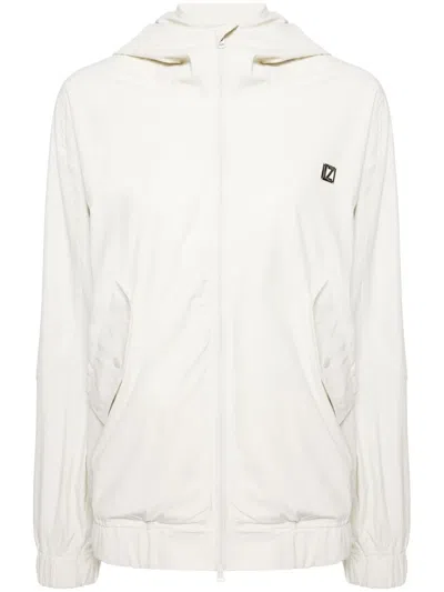 Izzue Logo-plaque Hooded Jacket In White