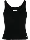 Izzue Logo-plaque Ribbed Tank Top In Black