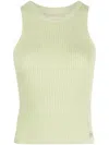Izzue Logo-plaque Ribbed Tank Top In Green