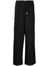 Izzue Logo-tape Straight-leg Trousers In Black