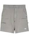Izzue Logo-plaque Stretch-cotton Shorts In Grey