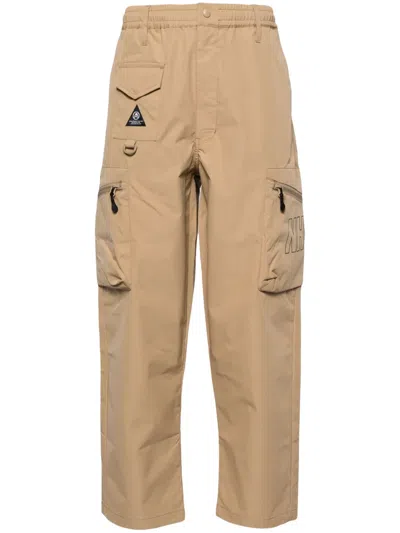 Izzue Logo-print Cargo Trousers In Neutrals
