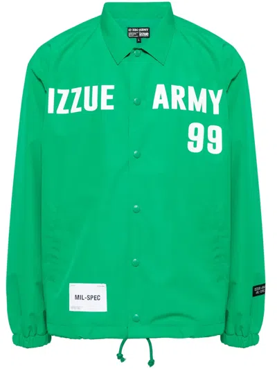 Izzue Logo-print Coach Jacket In Green