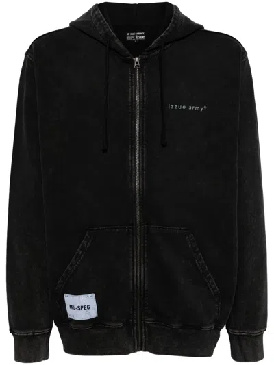 Izzue Logo-print Cotton Hoodie In Black