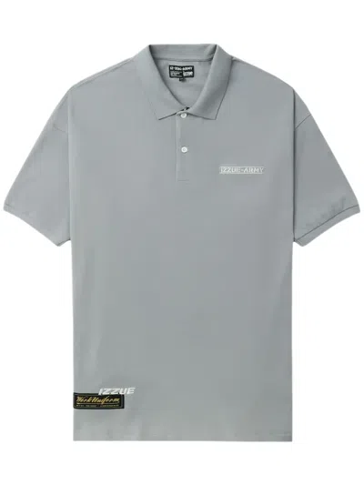Izzue Logo-print Cotton Polo Shirt In Grey