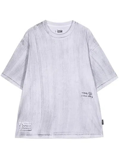 Izzue Painterly-print Cotton T-shirt In Grey