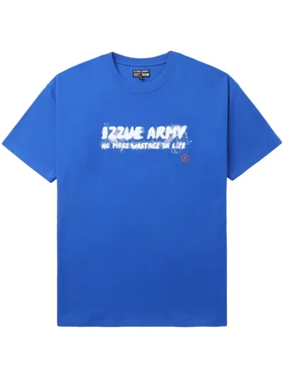Izzue Logo-print Cotton T-shirt In Blau