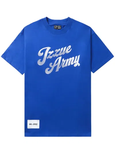 Izzue Logo-print Cotton T-shirt In Blau