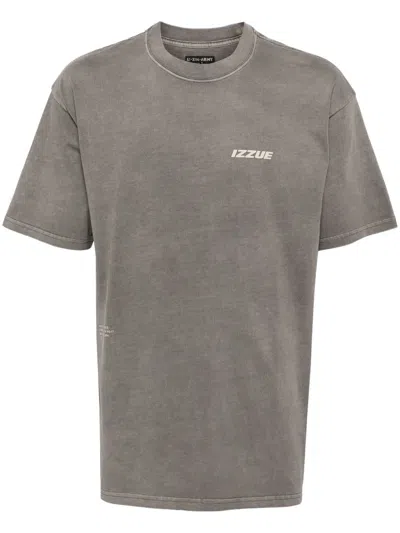 Izzue Logo-print Cotton T-shirt In Grey