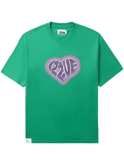 Izzue Logo-print Cotton T-shirt In Grün