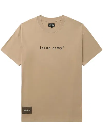 Izzue Logo-print Cotton T-shirt In Nude