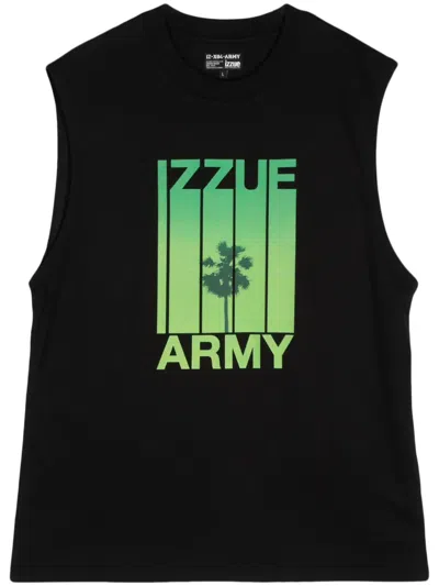 Izzue Logo-print Cotton Tank Top In Black