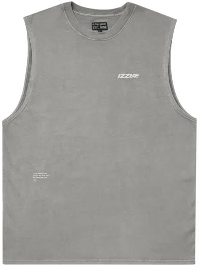 Izzue Logo-print Cotton Tank Top In Grey