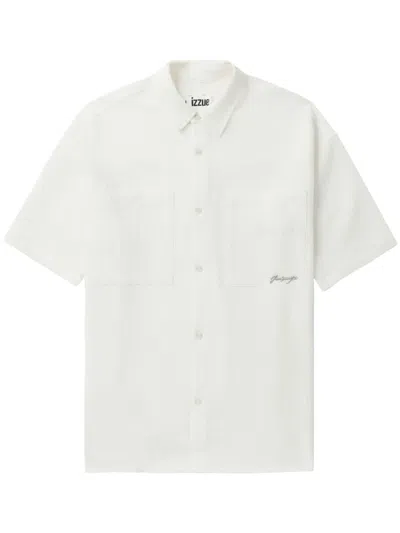 Izzue Logo-print Crepe Shirt In White
