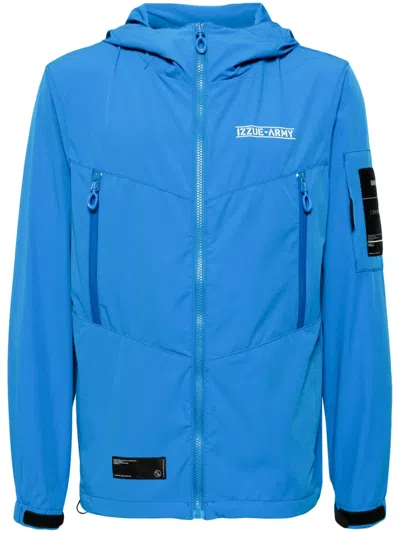 Izzue Logo-print Hooded Jacket In Blue