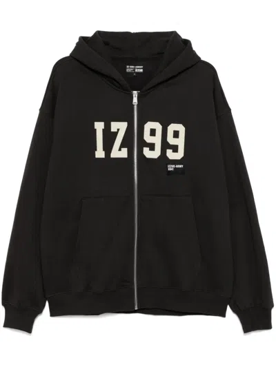 Izzue Logo Print Hooded Jacket In Grey