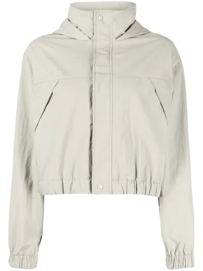 Izzue Logo-print Hooded Jacket In Neutrals
