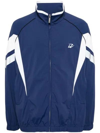 Izzue Logo-print Panelled Jacket In Blau