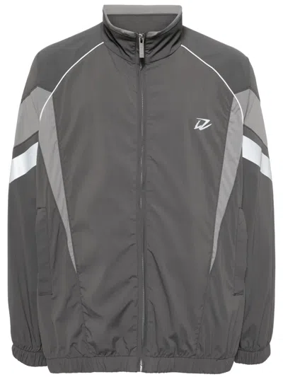 Izzue Logo-print Panelled Jacket In Grau