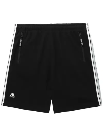 Izzue Side-stripe Logo-print Shorts In 黑色