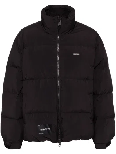 Izzue Logo Zip-up Padded Jacket In Black