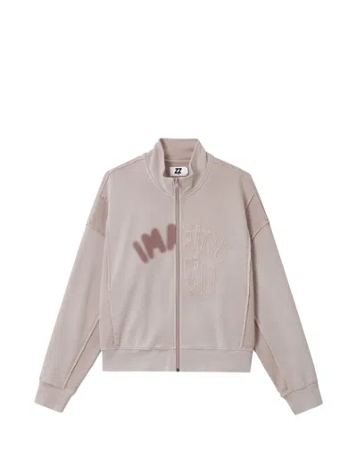 Izzue Logo-appliqué Zip-up Sweatshirt In Neutral
