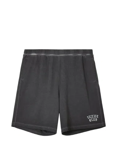 Izzue Logo-detail Cotton Shorts In Black