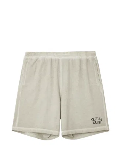 Izzue Logo-detail Cotton Shorts In Neutral