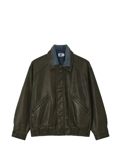 Izzue Logo-embossed Bomber Jacket In Brown