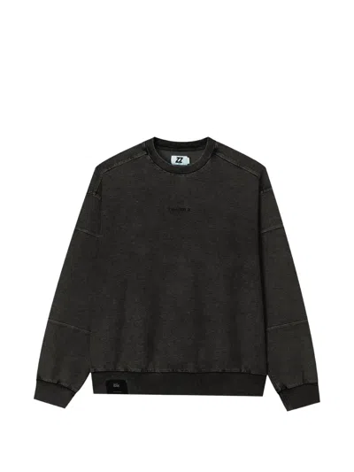 Izzue Logo-embroidered Acid-wash Sweater In Brown