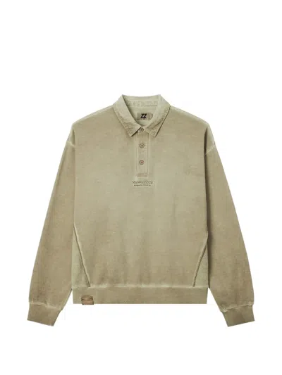 Izzue Logo-embroidered Corduroy-collar Sweatshirt In Neutral