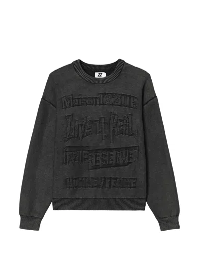 Izzue Logo-embroidered Cotton Sweatshirt In Black