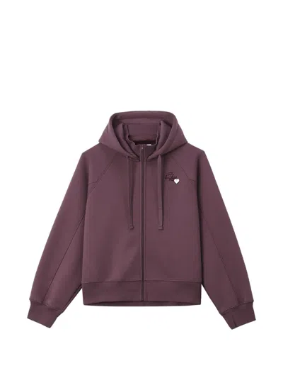 Izzue Logo-embroidered Zip-up Hoodie In Purple