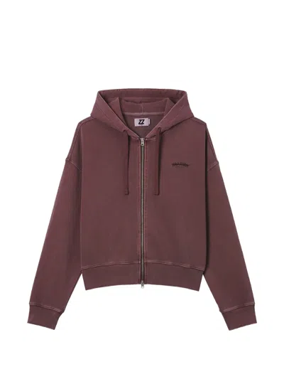Izzue Logo-embroidered Zip-up Hoodie In Purple