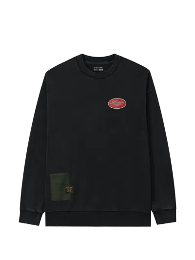 Izzue Logo-patch Graphic-print Sweatshirt In Black