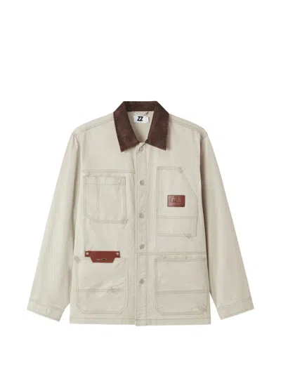 Izzue Logo-patch Shirt Jacket In Neutral