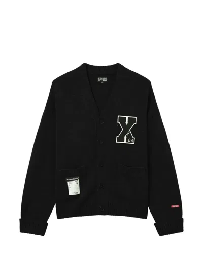 Izzue Logo-patch V-neck Cardigan In Black