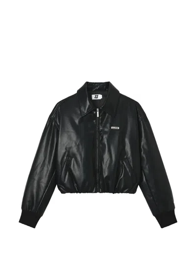 Izzue Logo-patch Zip-up Jacket In Black