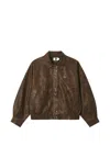 Izzue Logo-plaque Oversized Jacket In Brown