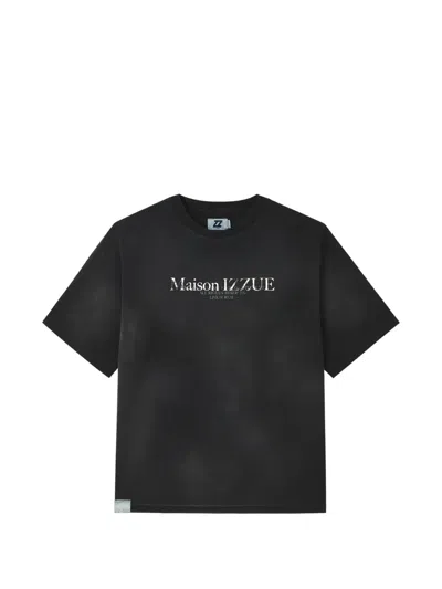 Izzue Logo-print Cotton T-shirt In Black
