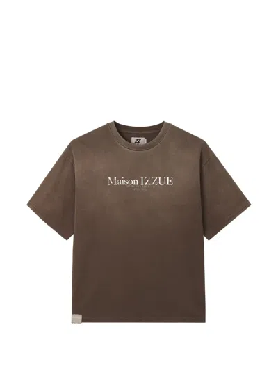 Izzue Logo-print Cotton T-shirt In Brown