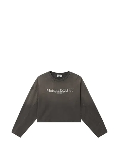 Izzue Logo-print Cropped Sweatshirt In Black